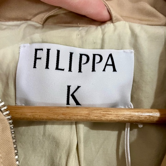 NWT Filippa K Cotton Zip Jacket Beige Minimalist Neutral Utility EU 34 US 2 - Picture 3 of 9